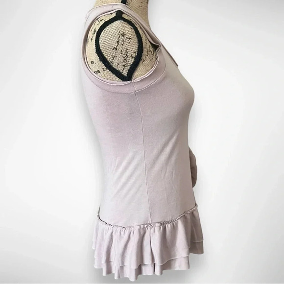 MISS CHIEVOUS Mauve Drop Waist Sleeveless Top With Rose Detailing Small | EUC - Picture 4 of 7